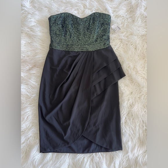 NWT Strapless sequin Badgley Mischka Dress. Emerald green size 10 - Picture 4 of 6